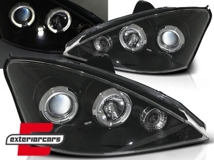 Prednja svjetla Angel Eyes (crna) / Ford Focus Facelift (11.2001-2004), LPFO02