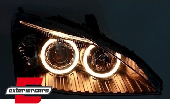 Prednja svjetla Angel Eyes (crna) / Ford Focus Facelift (11.2001-2004), LPFO46