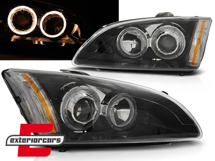 Prednja svjetla Angel Eyes (crna) / Ford Focus II (2004-01.2008), LPFO62
