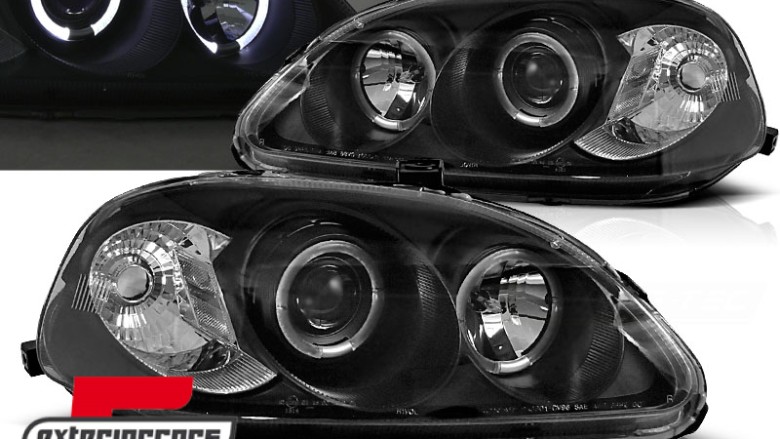 Prednja svjetla Angel Eyes (crna) / Honda Civic (1995-1999), LPHO05