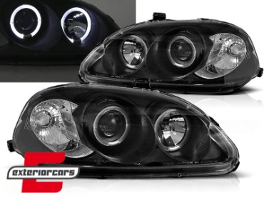 Prednja svjetla Angel Eyes (crna) / Honda Civic (1995-1999), LPHO05