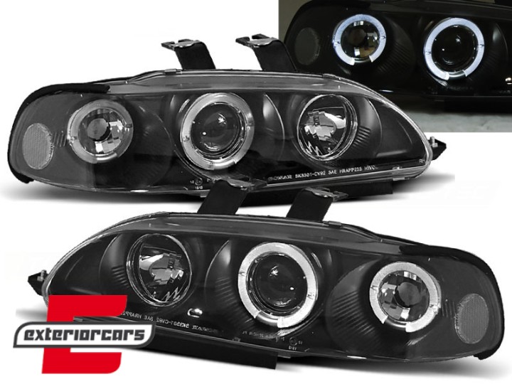 Prednja svjetla Angel Eyes (crna) / Honda Civic hatchback (1991-1995), LPHO02