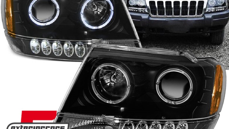Prednja svjetla Angel Eyes (crna) / JEEP Grand Cherokee (1999-05.2005), LPCH02