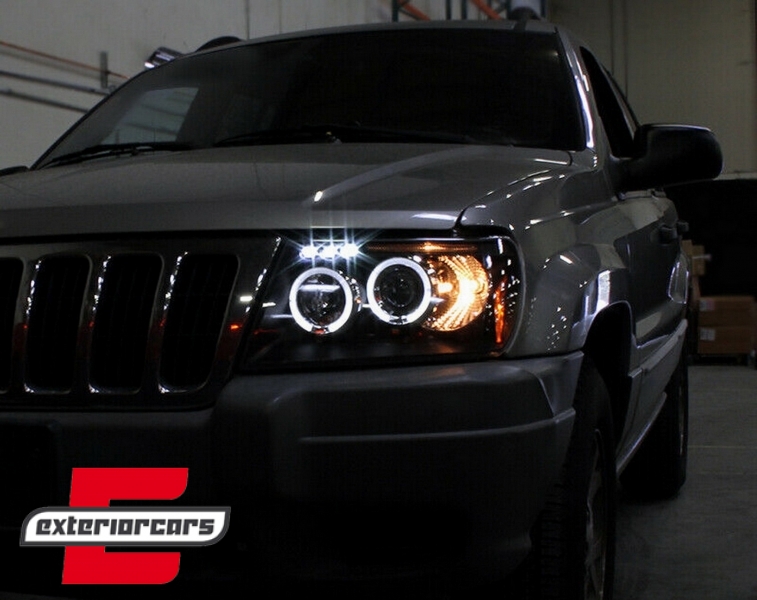 Prednja svjetla Angel Eyes (crna) / JEEP Grand Cherokee (1999-05.2005), LPCH04