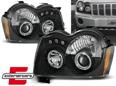 Prednja svjetla Angel Eyes (crna) / Jeep Grand Cherokee WK (2005-2008), LPCH06