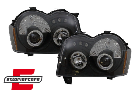 Prednja svjetla Angel Eyes (crna) / Jeep Grand Cherokee WK (2005-2008), LPCH06