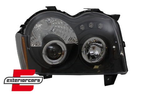 Prednja svjetla Angel Eyes (crna) / Jeep Grand Cherokee WK (2005-2008), LPCH06