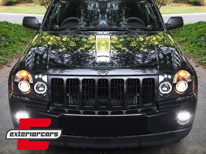 Prednja svjetla Angel Eyes (crna) / Jeep Grand Cherokee WK (2005-2008), LPCH06