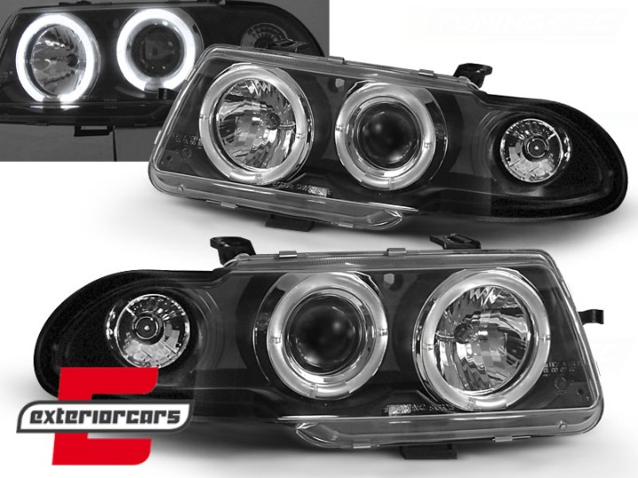 Prednja svjetla Angel Eyes (crna) / Opel Astra F (09.1994-1997), LPOP04