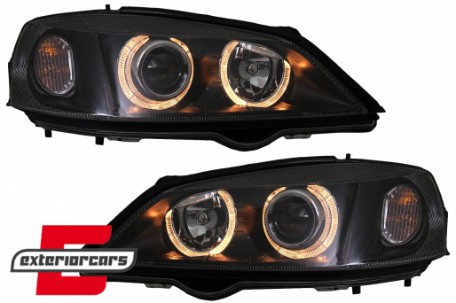 Prednja svjetla Angel Eyes (crna) / Opel Astra G (1997-2004), LPOP32