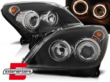 Prednja svjetla Angel Eyes (crna) / Opel Astra H (2004-2010), LPOP72