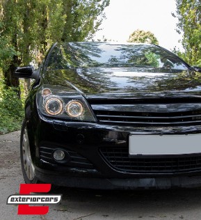 Prednja svjetla Angel Eyes (crna) / Opel Astra H (2004-2010), LPOP72