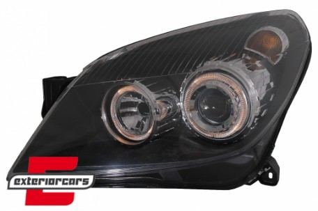 Prednja svjetla Angel Eyes (crna) / Opel Astra H (2004-2010), LPOP72