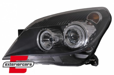 Prednja svjetla Angel Eyes (crna) / Opel Astra H (2004-2010), LPOP72