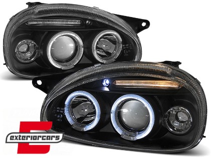 Prednja svjetla Angel Eyes (crna) / Opel Corsa B (1993-2000), LPOP27