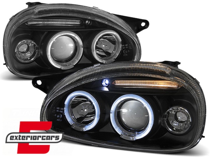 Prednja svjetla Angel Eyes (crna) / Opel Corsa B (1993-2000), LPOP27