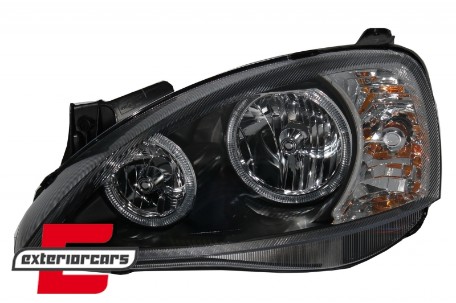 Prednja svjetla Angel Eyes (crna) / Opel Corsa C (2000-2006), LPOP93