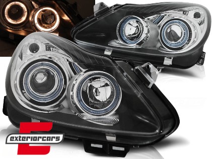 Prednja svjetla Angel Eyes (crna) / Opel Corsa D (04.2006-2011), LPOP70