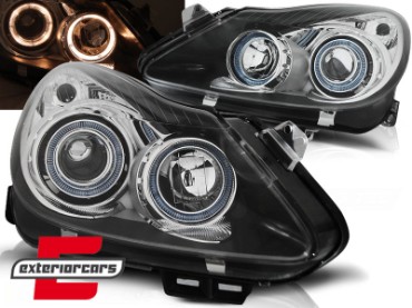 Prednja svjetla Angel Eyes (crna) / Opel Corsa D (04.2006-2011), LPOP70