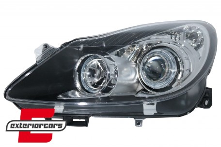 Prednja svjetla Angel Eyes (crna) / Opel Corsa D (04.2006-2011), LPOP70