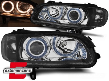 Prednja svjetla Angel Eyes (crna) / Opel Omega B (1994-1999), LPOP68