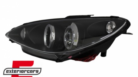 Prednja svjetla Angel Eyes (crna) / Peugeot 206 (2003-2009), LPPE03