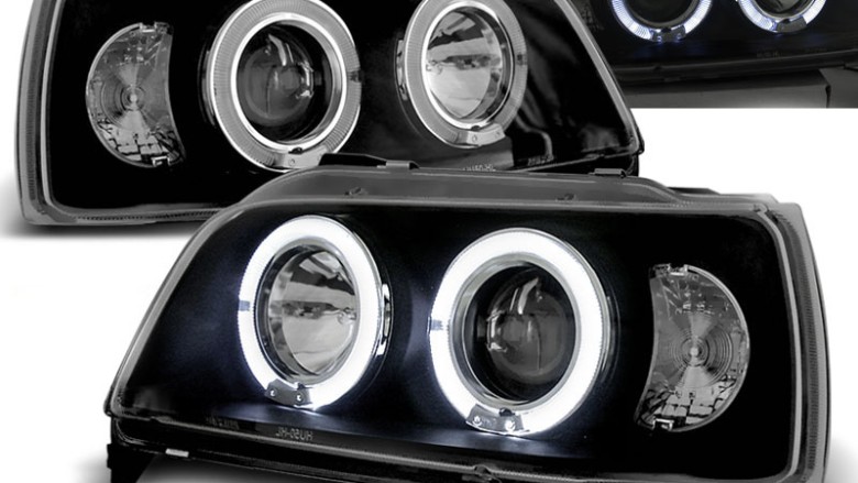 Prednja svjetla Angel Eyes (crna) / Renault Clio (1990-1995), LPRE02