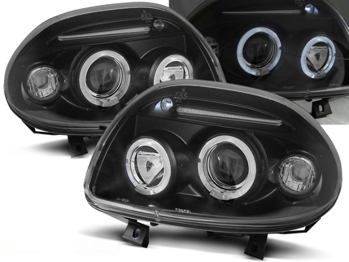 Prednja svjetla Angel Eyes (crna) / Renault Clio II (1998-2001), LPRE22