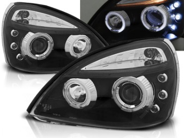 Prednja svjetla Angel Eyes (crna) / Renault Clio II (2001-2005), LPRE14