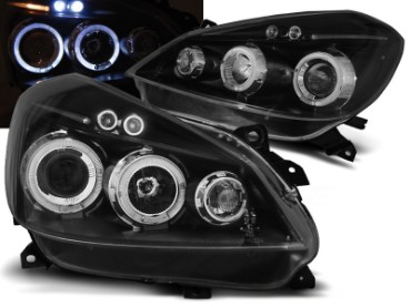 Prednja svjetla Angel Eyes (crna) / Renault Clio III (2005-2009), LPRE28
