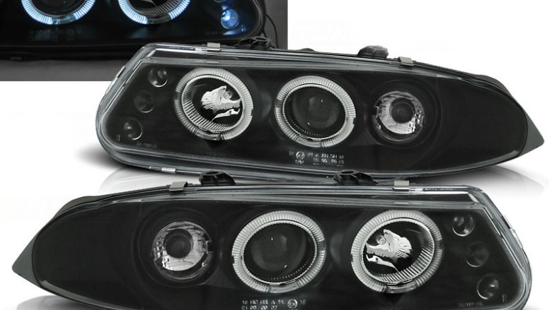 Prednja svjetla Angel Eyes (crna) / Rover 200 (1995-2000), LPRO02