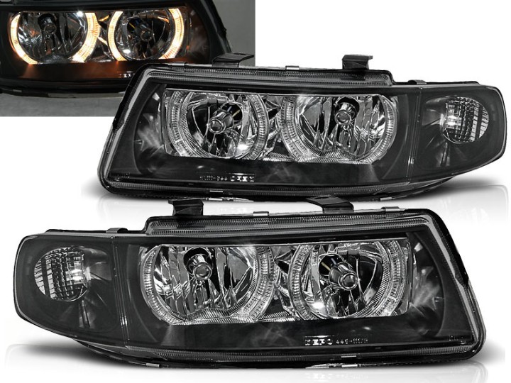 Prednja svjetla Angel Eyes (crna) / Seat Leon Toledo (1999-2004), LPSE06