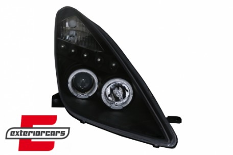 Prednja svjetla Angel Eyes (crna) / Toyota Celica T230 (1999-2005), LPTO14