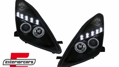 Prednja svjetla Angel Eyes (crna) / Toyota Celica T230 (1999-2005), LPTO14