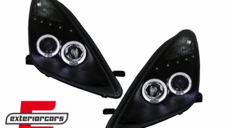 Prednja svjetla Angel Eyes (crna) / Toyota Celica T230 (1999-2005), LPTO14