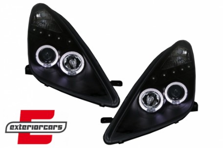 Prednja svjetla Angel Eyes (crna) / Toyota Celica T230 (1999-2005), LPTO14