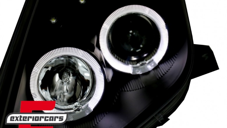 Prednja svjetla Angel Eyes (crna) / Toyota Celica T230 (1999-2005), LPTO14