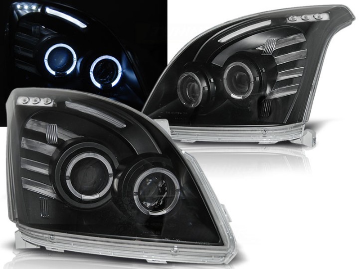 Prednja svjetla Angel Eyes (crna) / Toyota Land Cruiser FJ120 (2003-2008), LPTO06