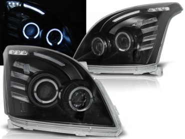 Prednja svjetla Angel Eyes (crna) / Toyota Land Cruiser FJ120 (2003-2008), LPTO06