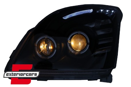 Prednja svjetla Angel Eyes (crna) / Toyota Land Cruiser FJ120 (2003-2008), LPTO06