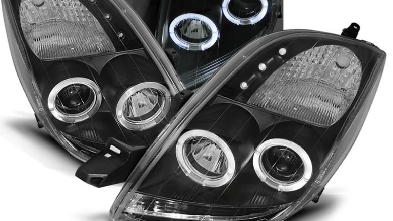 Prednja svjetla Angel Eyes (crna) / Toyota Yaris (2006-2009), LPTO04