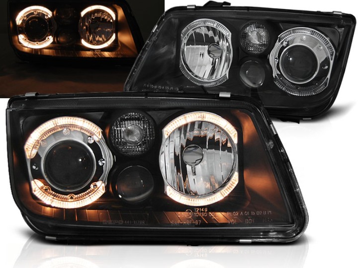 Prednja svjetla Angel Eyes (crna) / Volkswagen Bora (09.1998-07.2005), LPVWC0