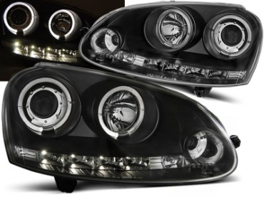 Prednja svjetla Angel Eyes (crna) / Volkswagen Golf 5 (2003-2008), LPVWB8
