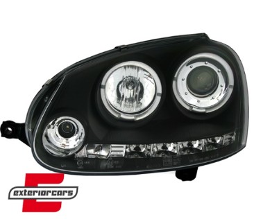 Prednja svjetla Angel Eyes (crna) / Volkswagen Golf 5 (2003-2008), LPVWB8