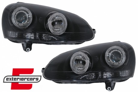 Prednja svjetla Angel Eyes (crna) / Volkswagen Golf 5 (2003-2008), LPVWH7