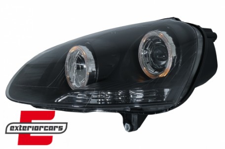 Prednja svjetla Angel Eyes (crna) / Volkswagen Golf 5 (2003-2008), LPVWH7