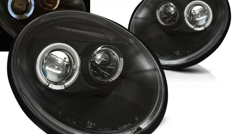 Prednja svjetla Angel Eyes (crna) / Volkswagen New Beetle (10.1998-05.2005), LPVW76