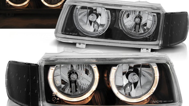 Prednja svjetla Angel Eyes (crna) / Volkswagen Passat B4 (11.1993-05.1997), LPVW41