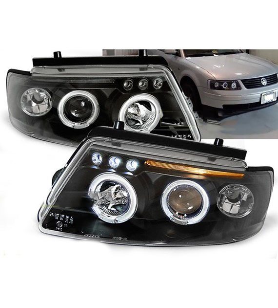 Prednja svjetla Angel Eyes (crna) / Volkswagen Passat B5 3B (11.1996-08.2000), LPVW78