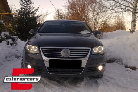 Prednja svjetla Angel Eyes (crna) / Volkswagen Passat B6 3C (03.2005-2010), LPVWC6